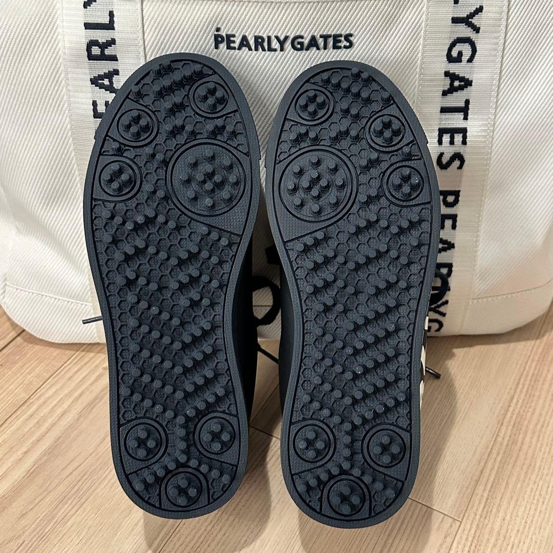 【超美品】パーリーゲイツ ゴルフシューズ スパイクレス ネイビー 22.5cm