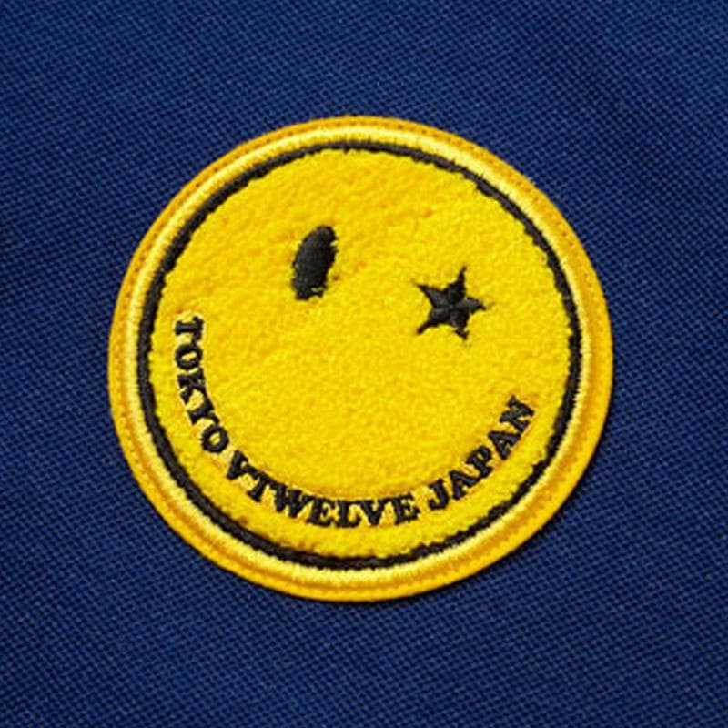 新品 V12 GOLF スマイルワッペン 半袖ポロシャツ ブルー M レディース