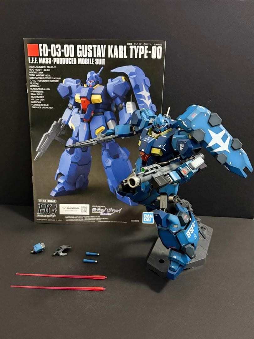 HG グスタフカール00型　全塗装完成品　台座付属