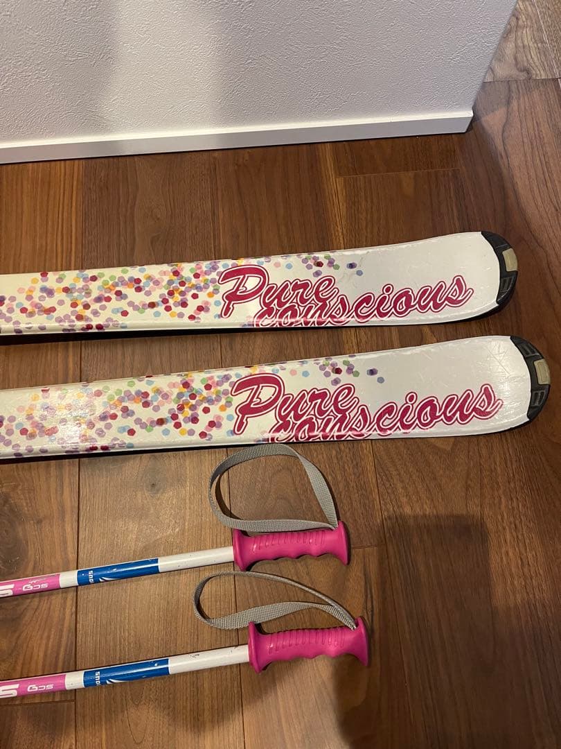 子供用　スキー板140㎝ ビンディング　ストック　3点セット