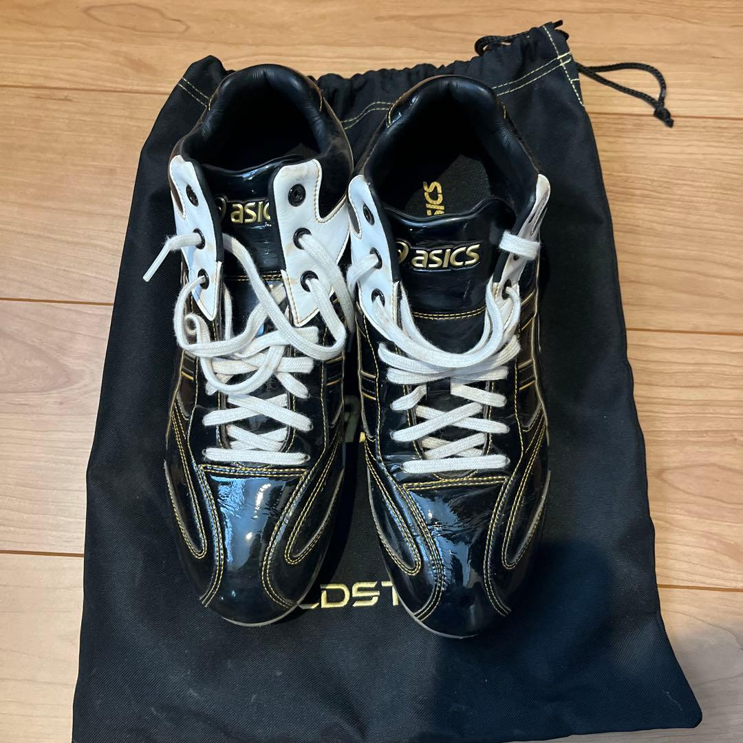 asics GOLDSTAGE スパイク ブラック/ホワイト 27.5㎝