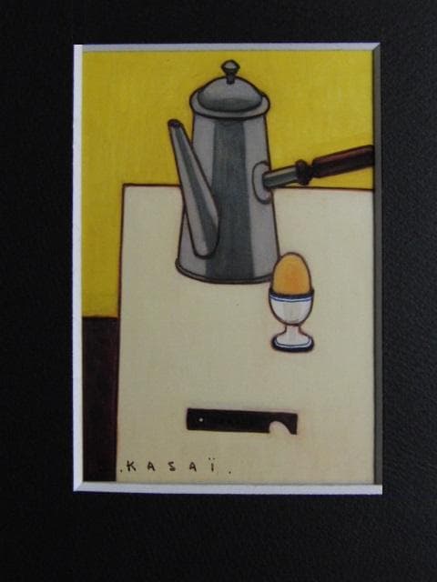 笠井誠一、『水差しと玉子と栓抜きのある静物』、希少な画集より