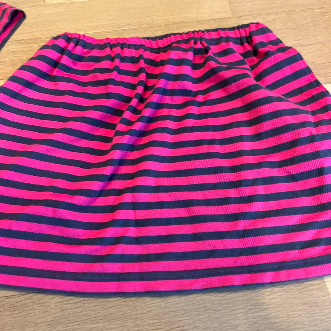 ランバン　スポール　ピンクストライプ ポロシャツとスカートセット　LANVAN