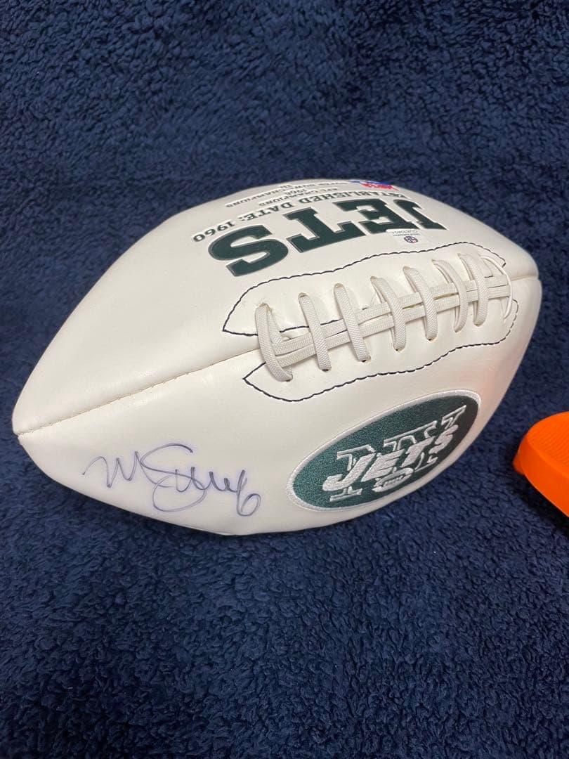 ［値下げしました！］NFL＊N.YJETS公認　マーク サンチェス サインボール