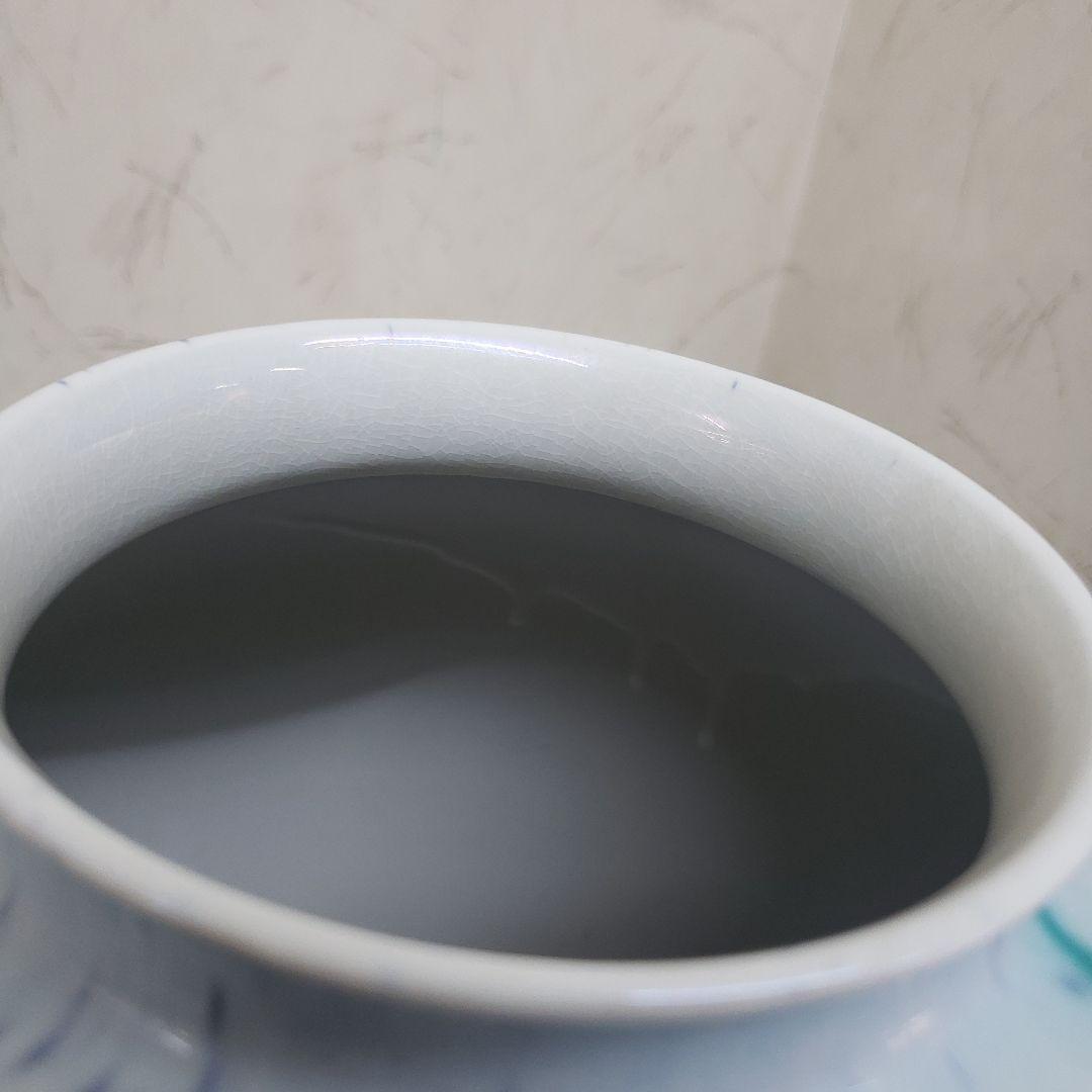 蔵出し特価　作家物九谷焼 花瓶 グラデーション 陶器直径２７口径１２高さ２６cm