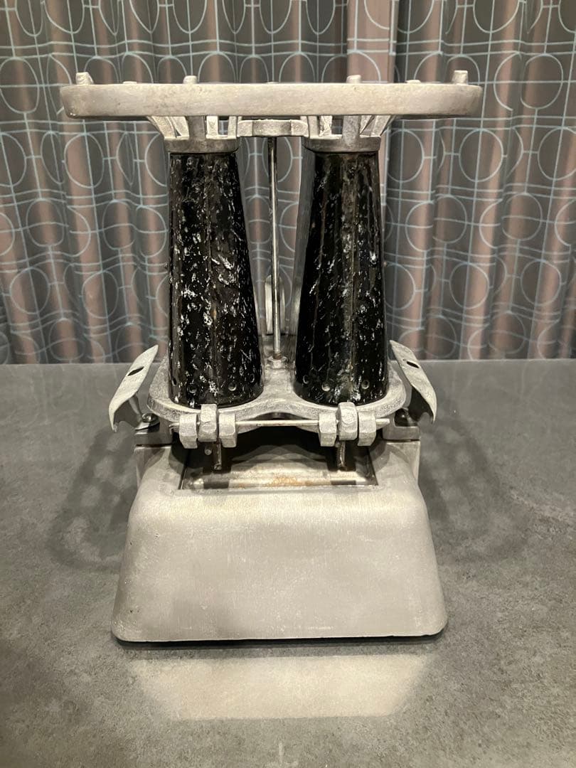 激レア！ 実働/美品 ビンテージ アイロンストーブ　ダブルバーナー　アルミニウム