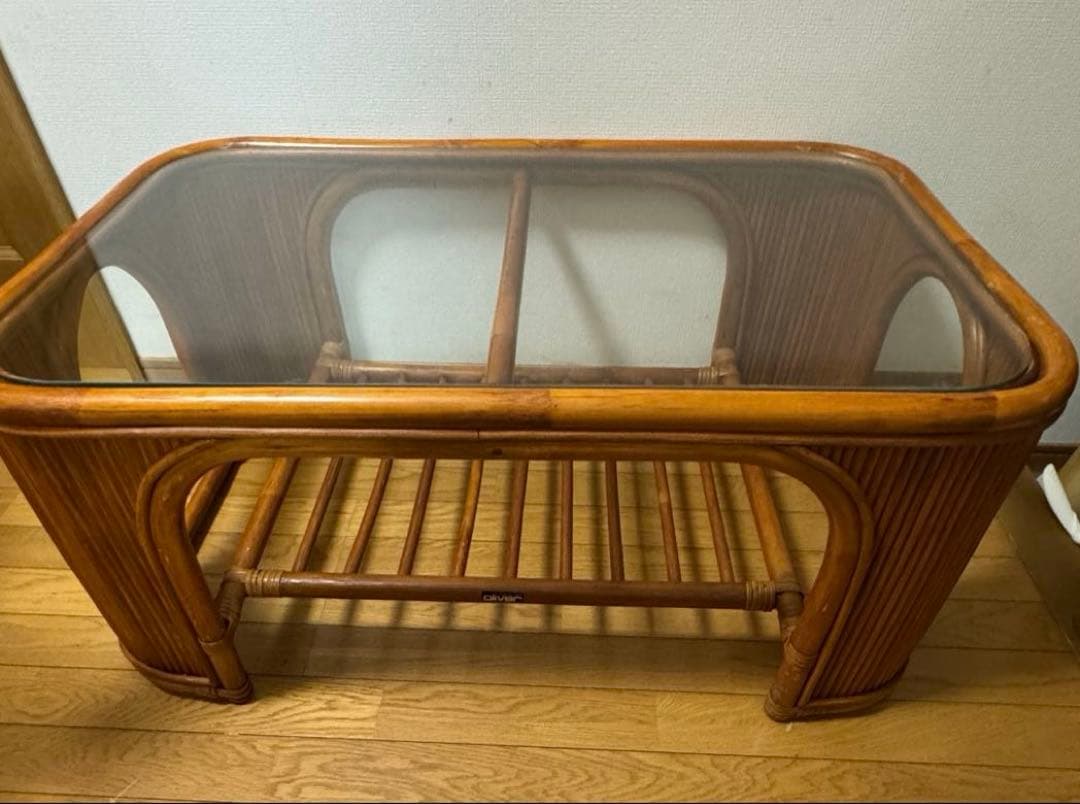 Oliver ラタン座卓 レトロ　ヴィンテージ　センターテーブル