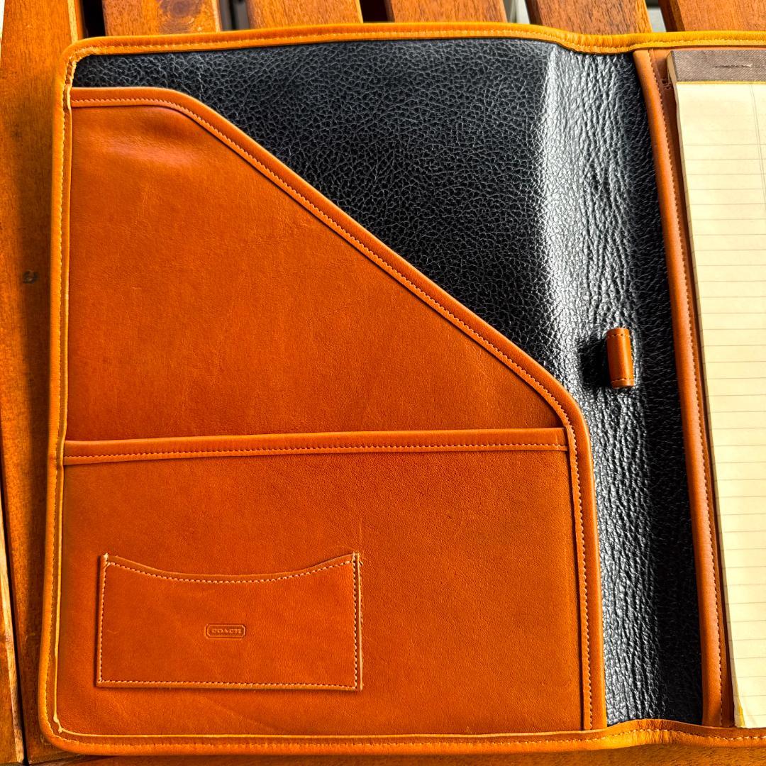 新品未使用、自宅保管COACH A4版　レザー ノートパッドブラウン