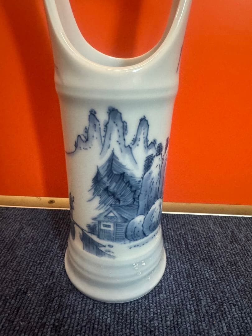1622 有田焼　染付山水　花器、花入れ、手桶