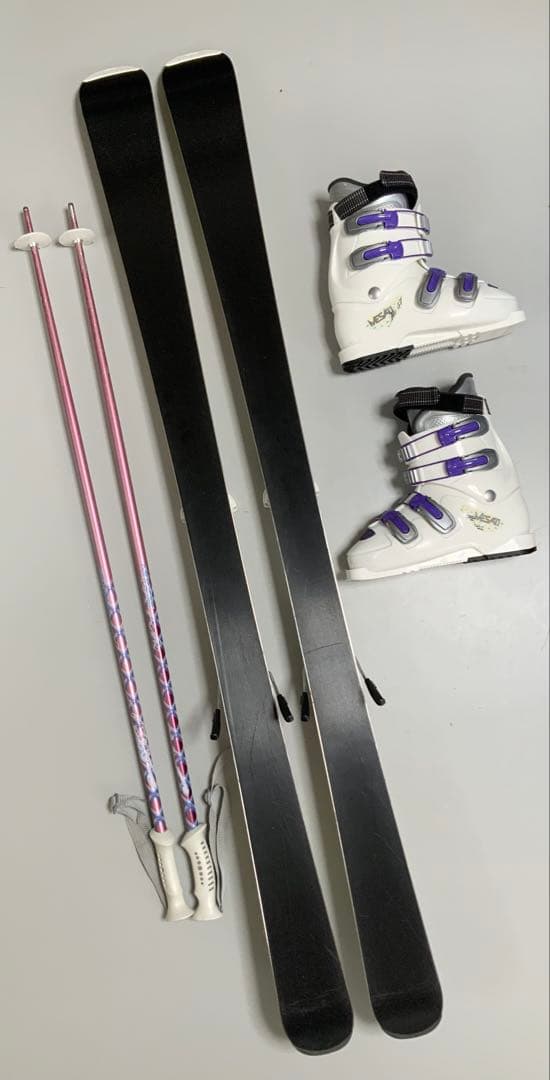 カービングスキー 4点セット　KAZAMA 板152cm／靴23.5cm