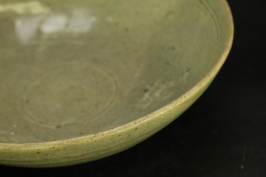 高麗青磁 花象嵌 碗 李朝(ZE529)