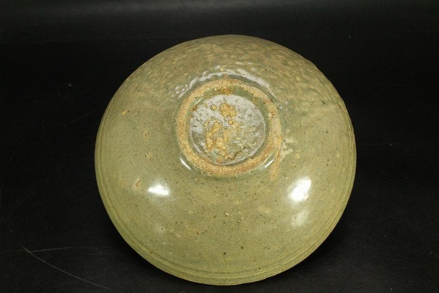 高麗青磁 花象嵌 碗 李朝(ZE529)