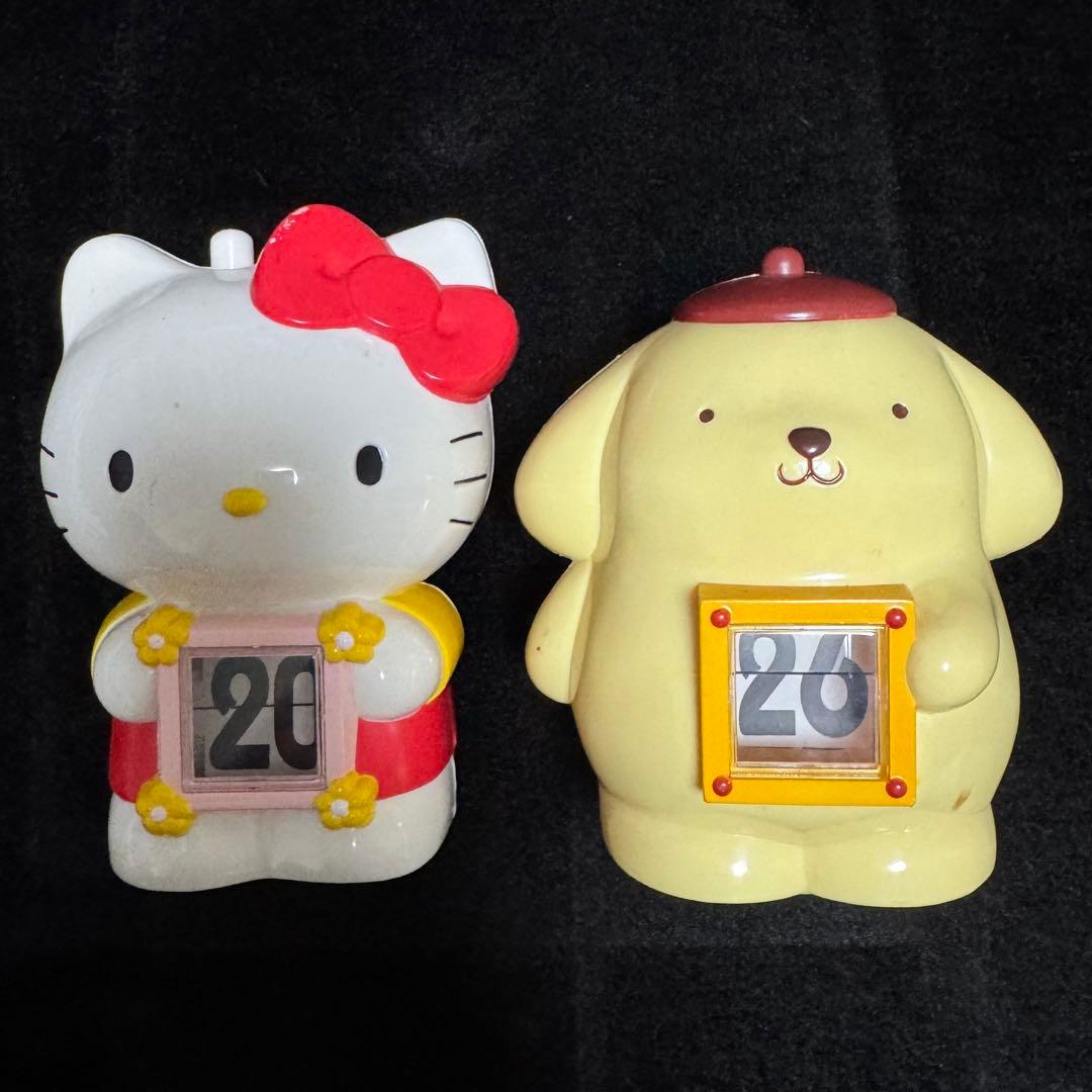 【レトロ】キティ、ポムポムプリン　カレンダープッシュタイプ 2体 まとめ売り