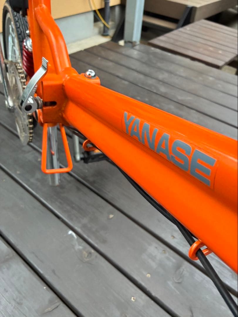 Yanase ヤナセ　新品未使用　オレンジ 折りたたみ自転車 サスペンション付き
