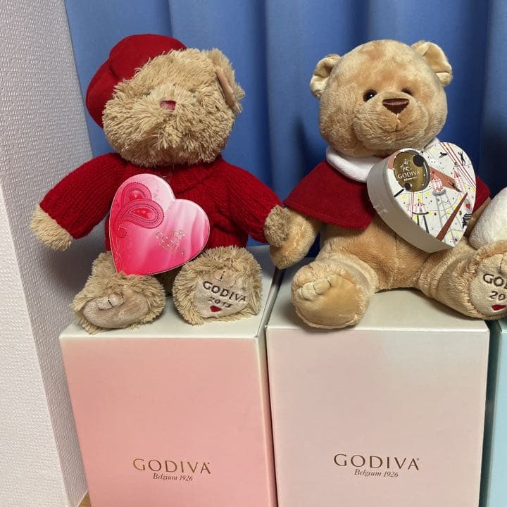 GODIVAバレンタインデーくまちゃんぬいぐるみテディベアセット