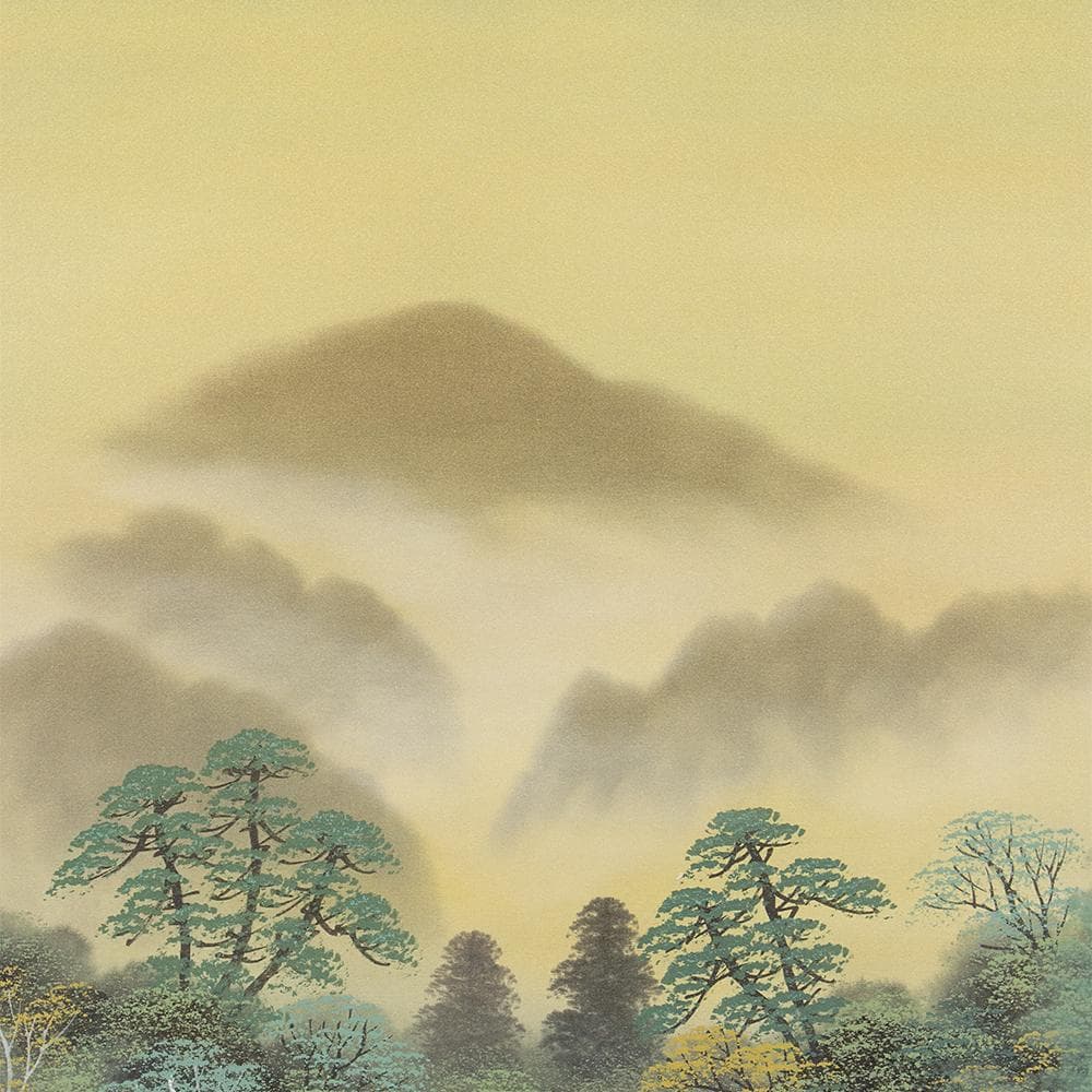 掛軸 日本画 三浦成珠「称名滝」共箱 紫雲会所属 北海道出身