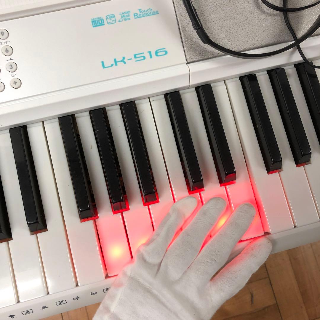 【極美品】CASIO キーボード LK-516 マイク・譜面台等付き　K