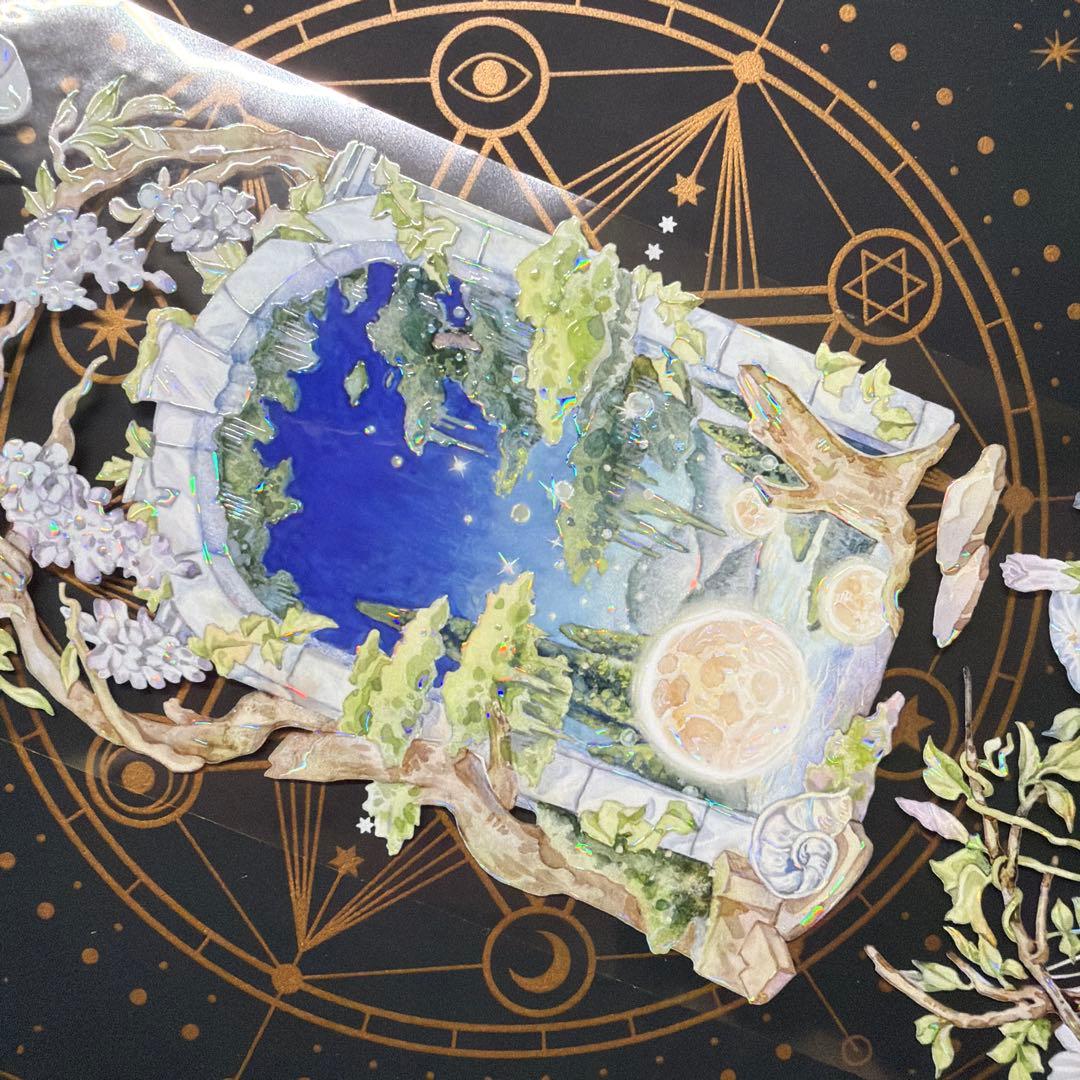 【8955】海外　マステ　中古巻　貝殻光マスキングテープ　背景系