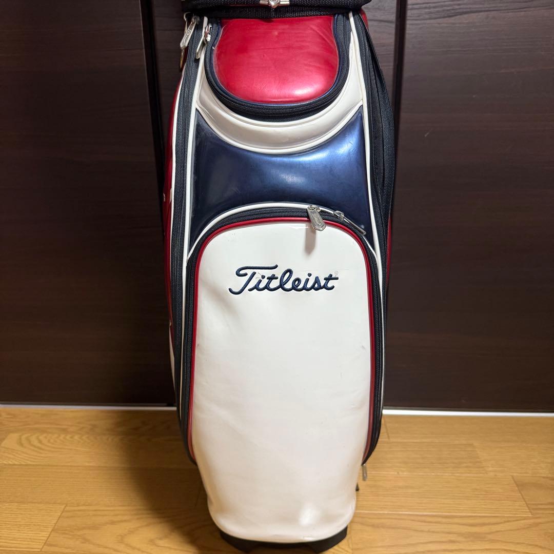 Titleist キャディバッグ ゴルフバッグ ホワイト/レッド/ネイビー