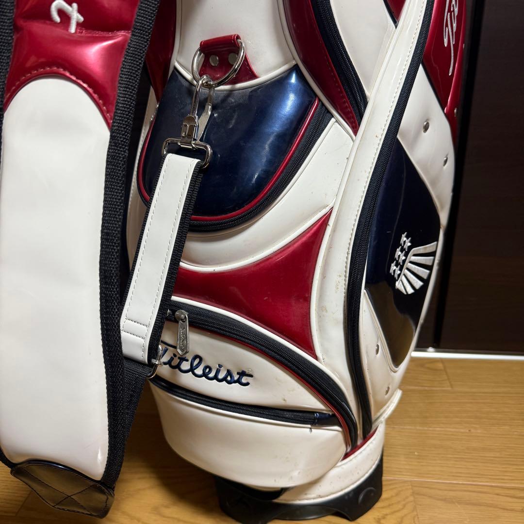 Titleist キャディバッグ ゴルフバッグ ホワイト/レッド/ネイビー