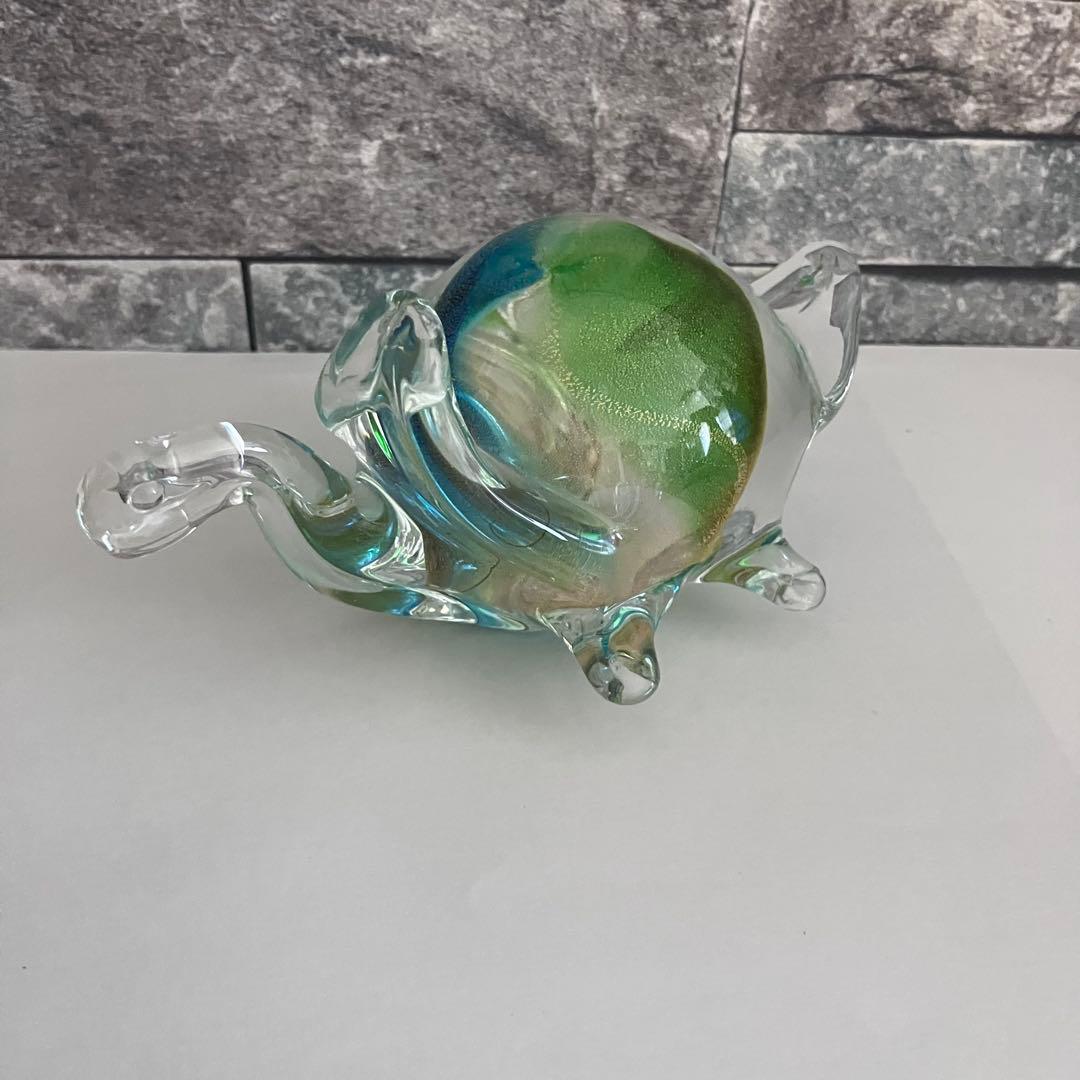 ヴェネチアングラス ムラーノ　murano ガラス置物　硝子細工　 亀　カメ