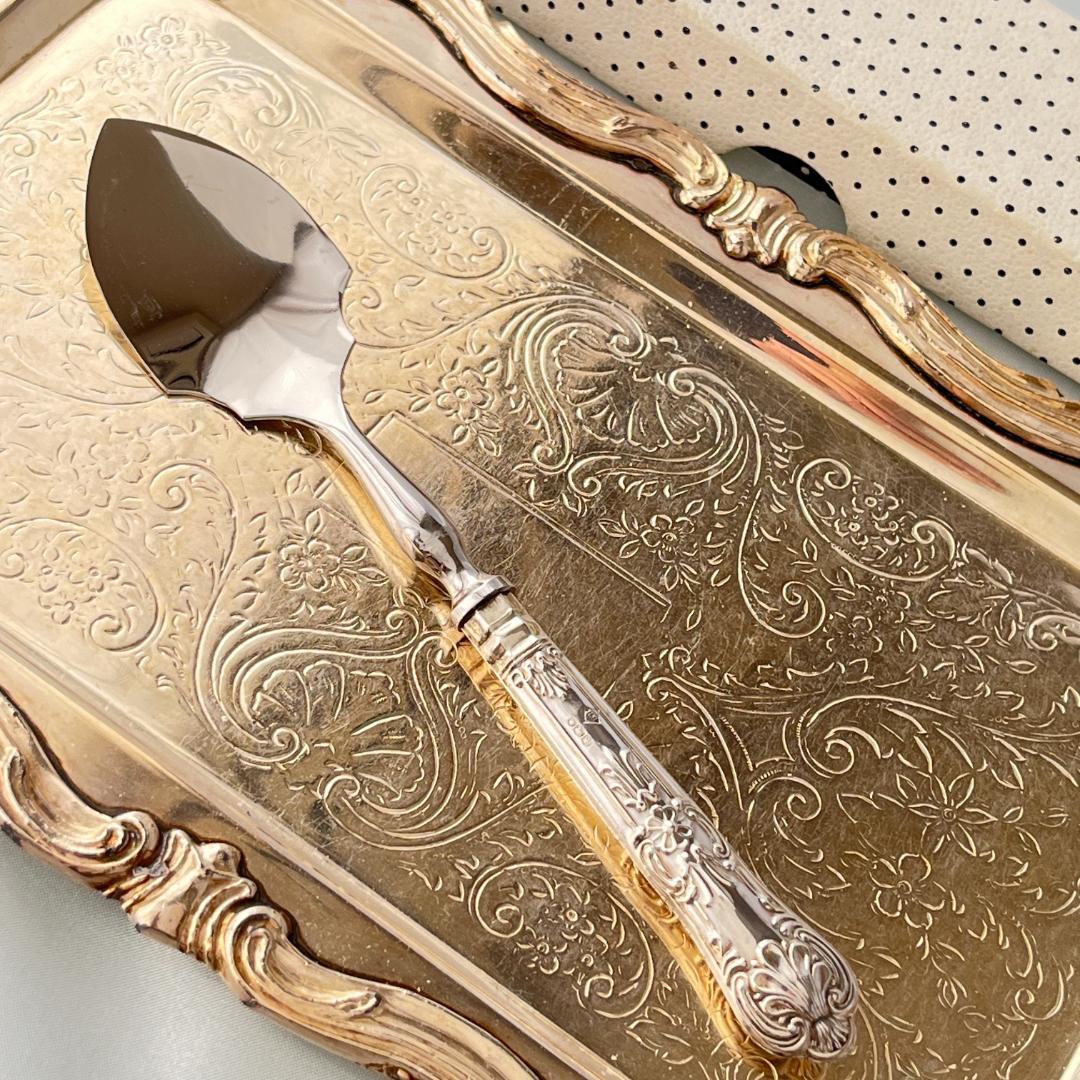 【Harrison Brothers】 【純銀ハンドル】プレザーブスプーン