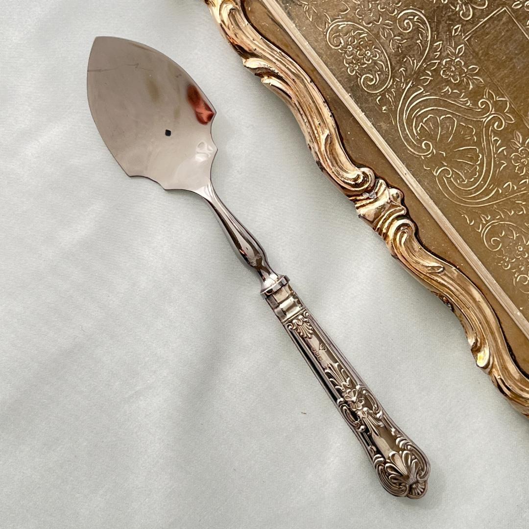 【Harrison Brothers】 【純銀ハンドル】プレザーブスプーン