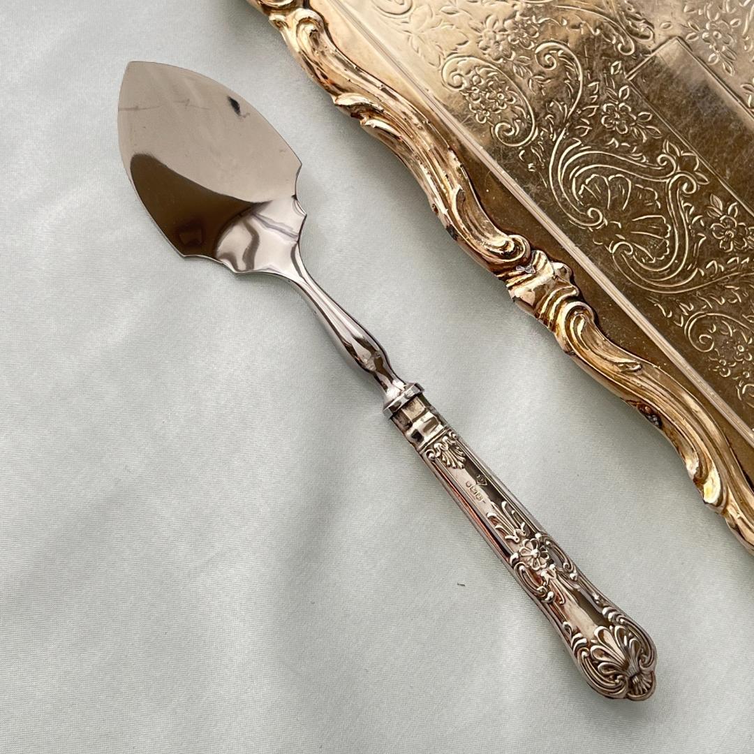 【Harrison Brothers】 【純銀ハンドル】プレザーブスプーン