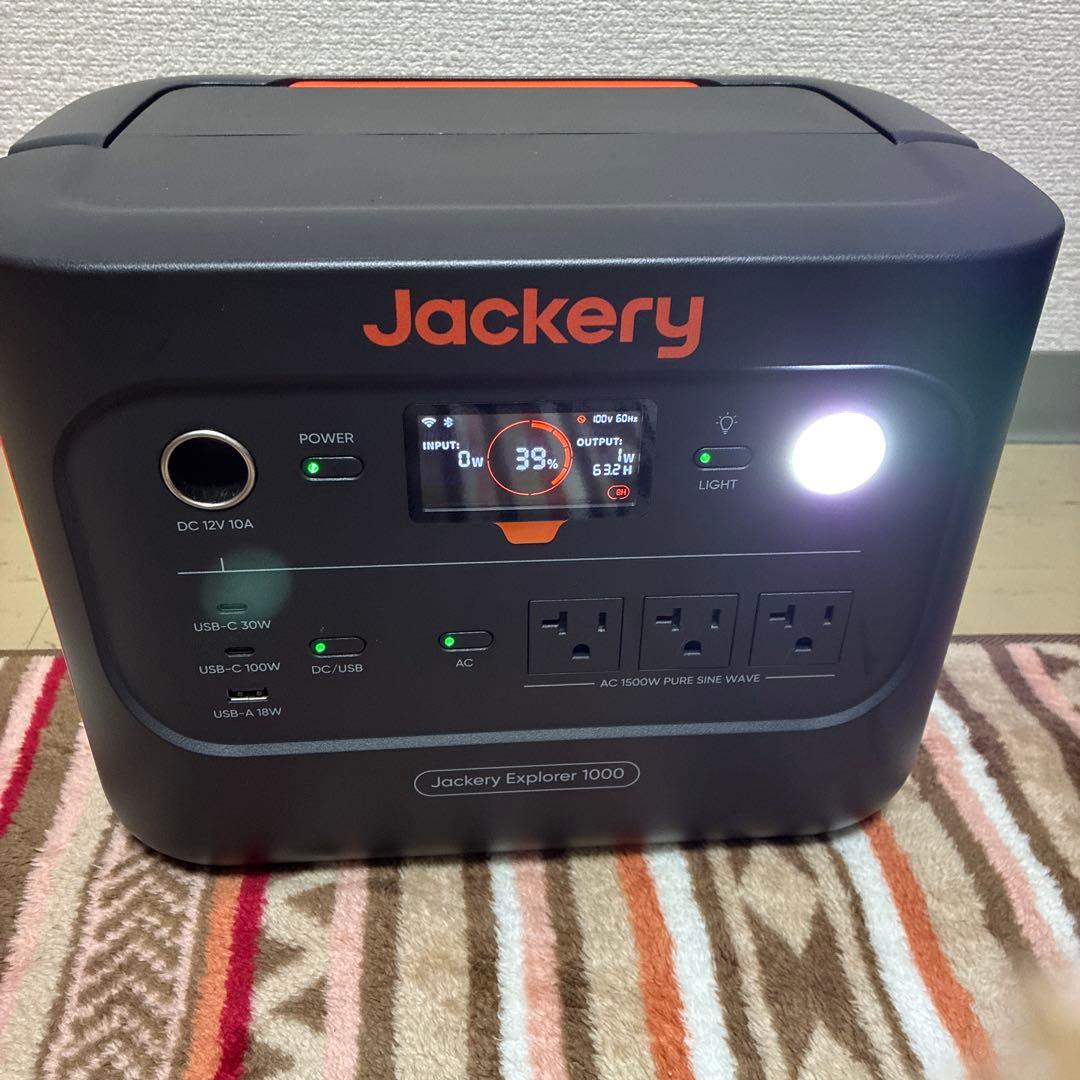 Jackery ポータブル電源 1000 別売りのシガーソケットケーブル付き