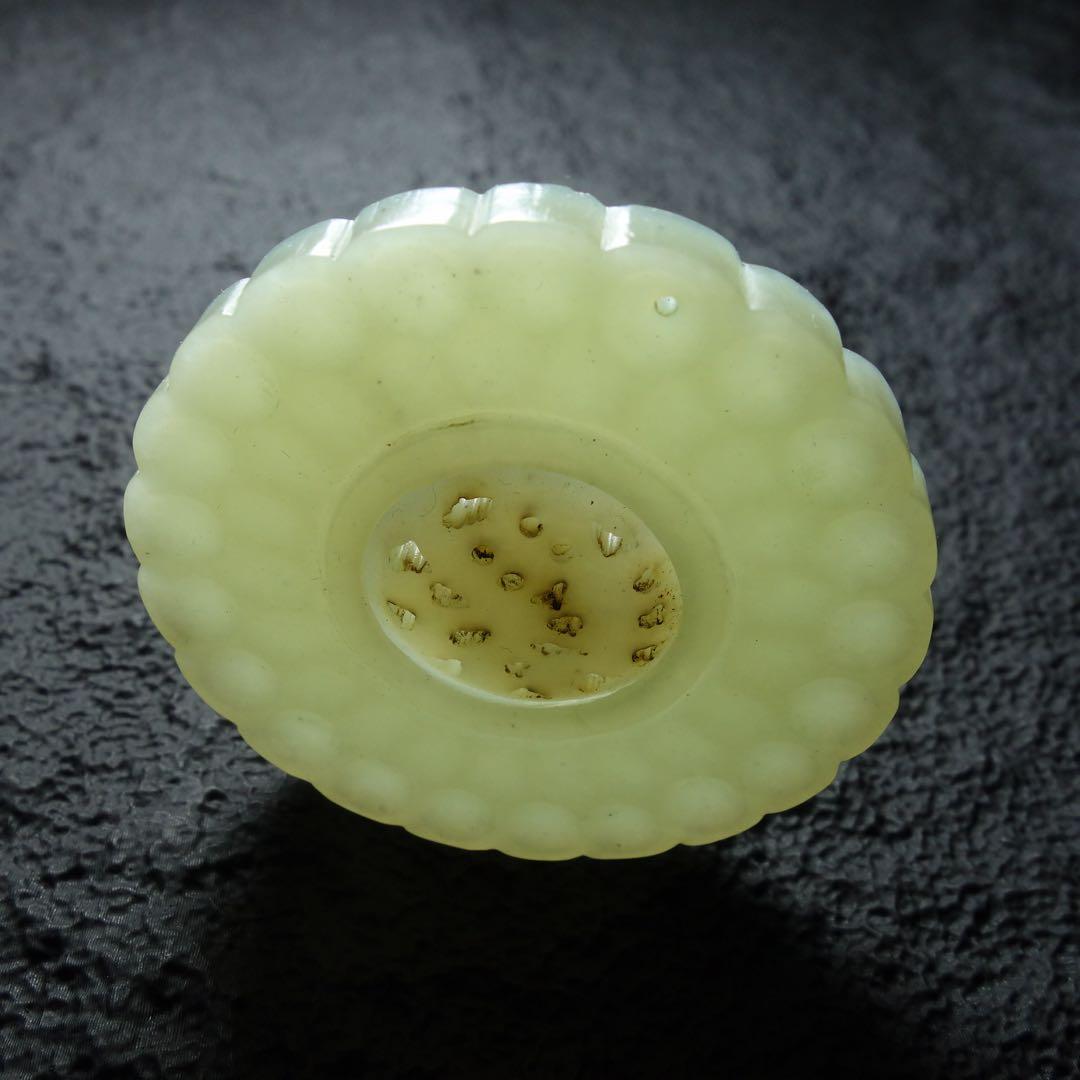 清時代 和田玉 玉牌 可動式 中央可動 中国玉器 天然石 古美術 C1A203