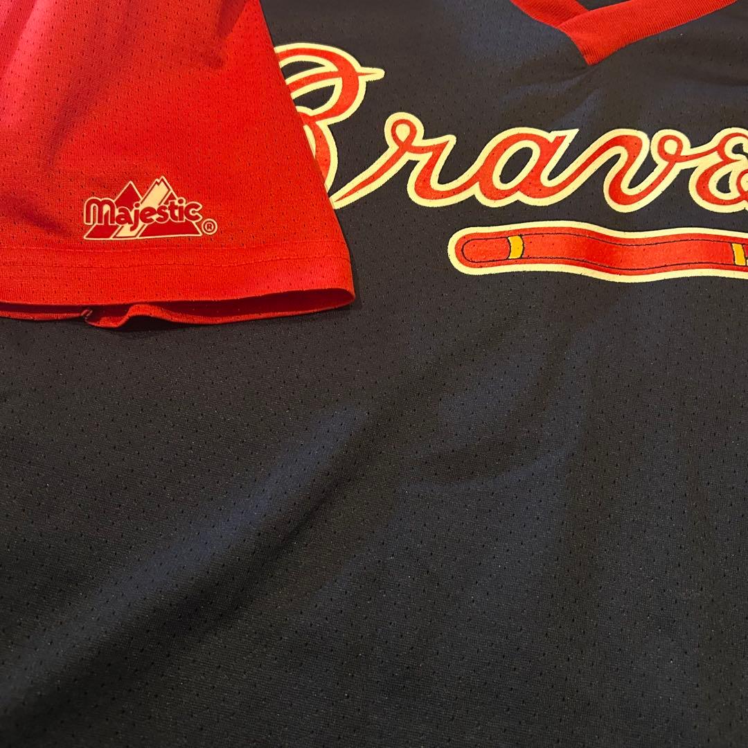 90s majestic マジェスティク アトランタ ブレーブス ゲーム シャツ