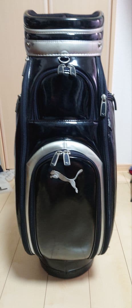 ※かーぴん PUMA キャディバッグ 黒 シルバー