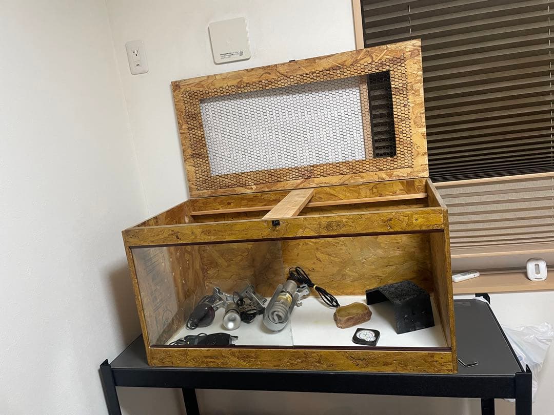 木製爬虫類飼育ケージ メッシュ蓋付き 爬虫類飼育セット