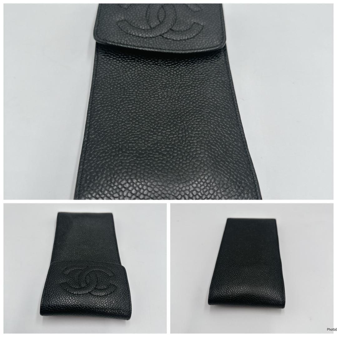 CHANEL シャネル　ヴィンテージ　ココマーク　キャビアスキン　ペンケース　③