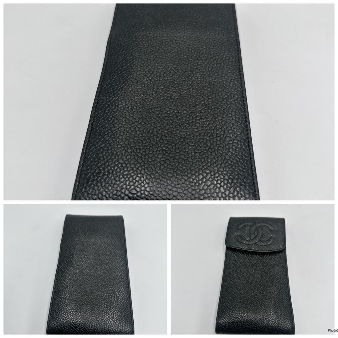 CHANEL シャネル　ヴィンテージ　ココマーク　キャビアスキン　ペンケース　③