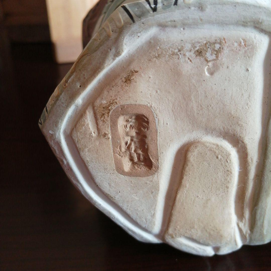 赤膚焼　市川銕琅　源義経　安宅人形　24.5cm