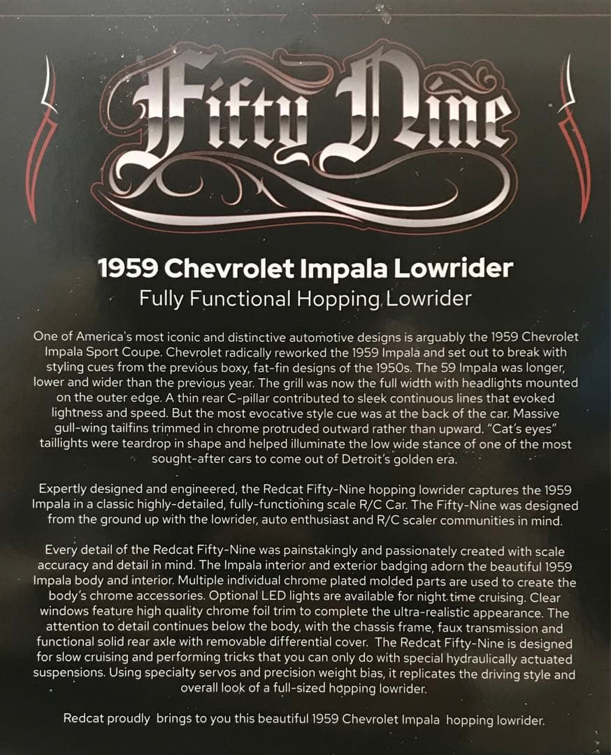 Redcat 1959 シボレー インパラ ローライダー 未開封 ハイドロ