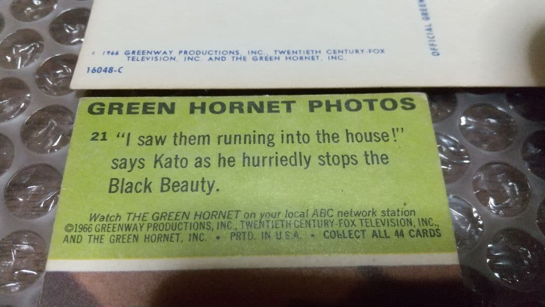 最終値下げ！60年代　当時品 トレカ　絵葉書　ブルース・リー　グリーンホーネット