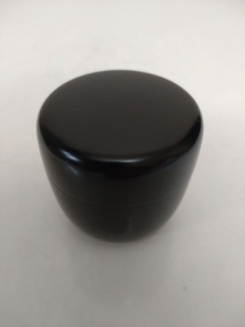 川端近左 倣利休形 黒中棗 二重箱 共箱