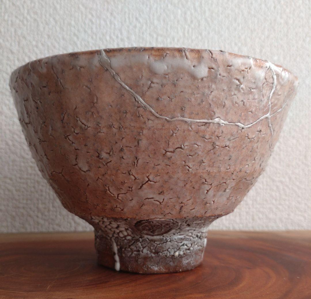 【最上位】萩焼の名工　波多野善蔵　指月窯　未使用　銀継　井戸茶碗