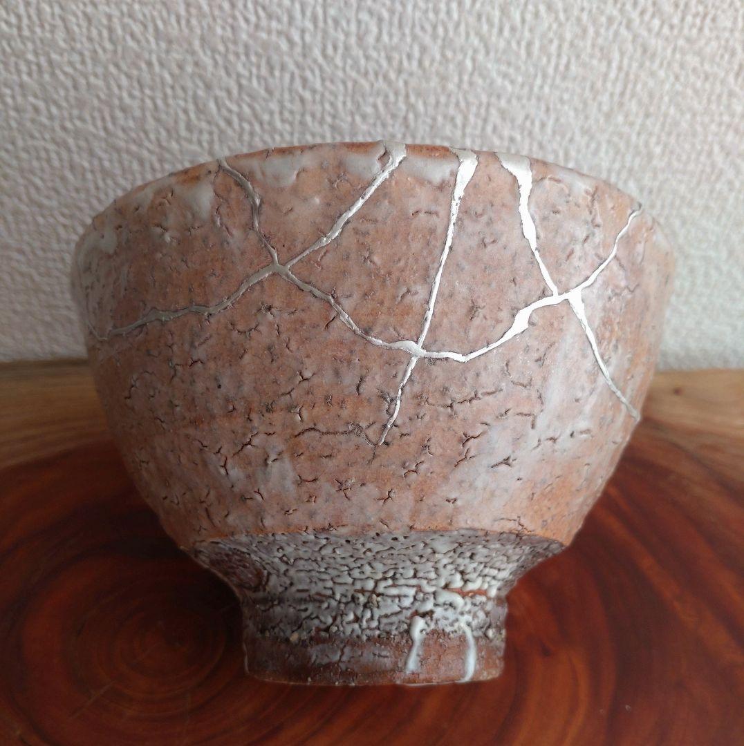 【最上位】萩焼の名工　波多野善蔵　指月窯　未使用　銀継　井戸茶碗