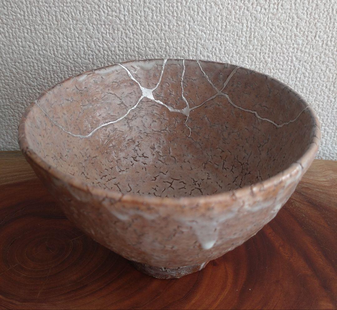 【最上位】萩焼の名工　波多野善蔵　指月窯　未使用　銀継　井戸茶碗