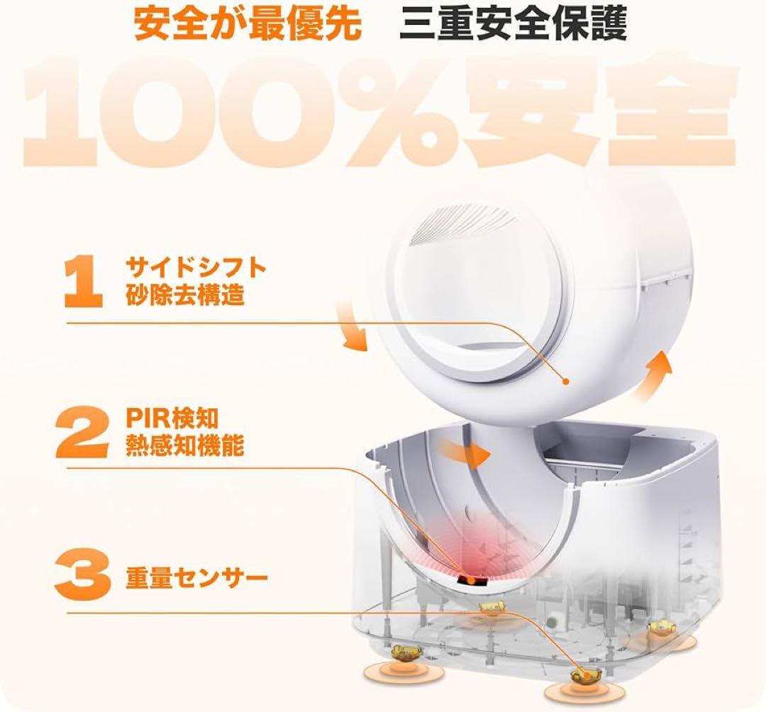 【HHOLOVE】猫自動トイレ 全自動猫トイレ AI搭載センサー PIR検知