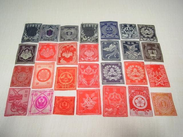 美品 明治から大正時代！反物（タンモノ） 呉服 織り模様布製ラベル タグ 65枚