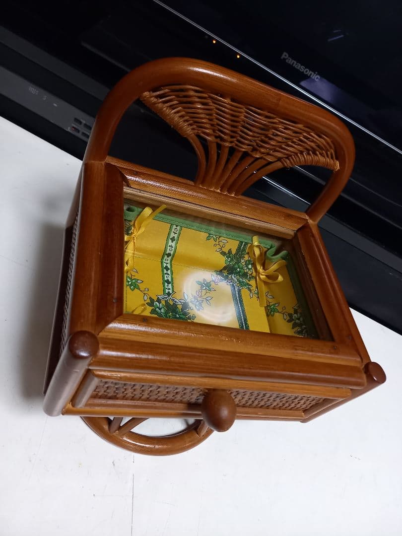 非売品　メナード　ノベルティ　ラタン　ガラス　ディスプレイ　ケース　美品