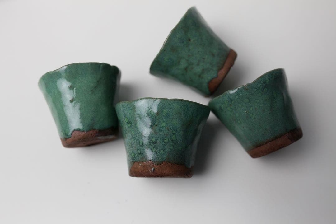 時代煎茶器 宝瓶 宝塚焼 萩焼 煎茶碗 茶盆 セット