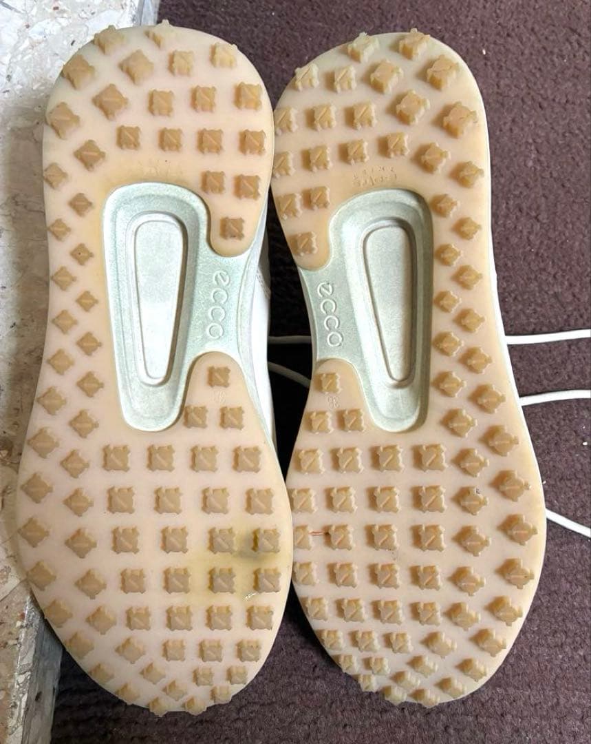 ecco レディースゴルフシューズ　クリーム/ピンク