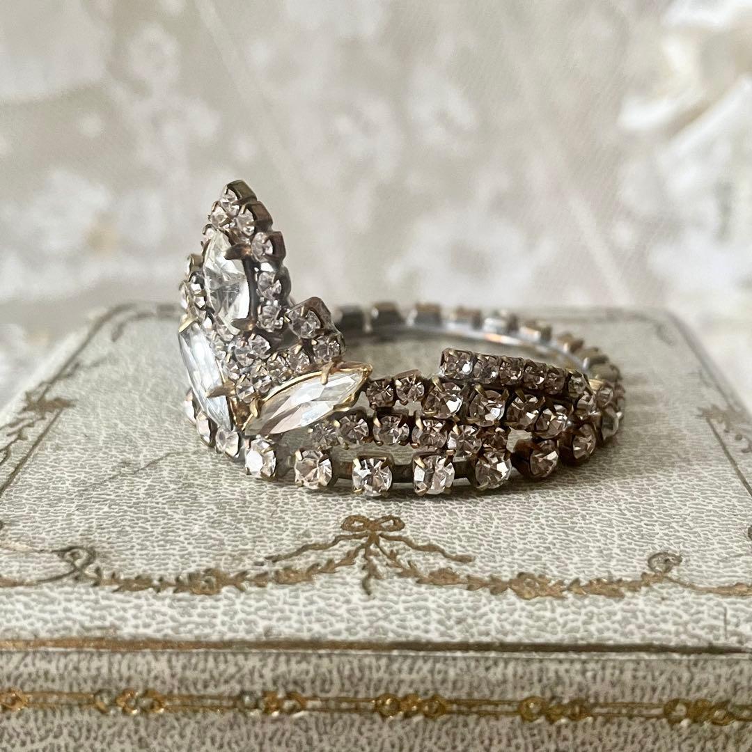 チェコガラスドールティアラB ラインストーン　フランスアンティークヴィンテージ