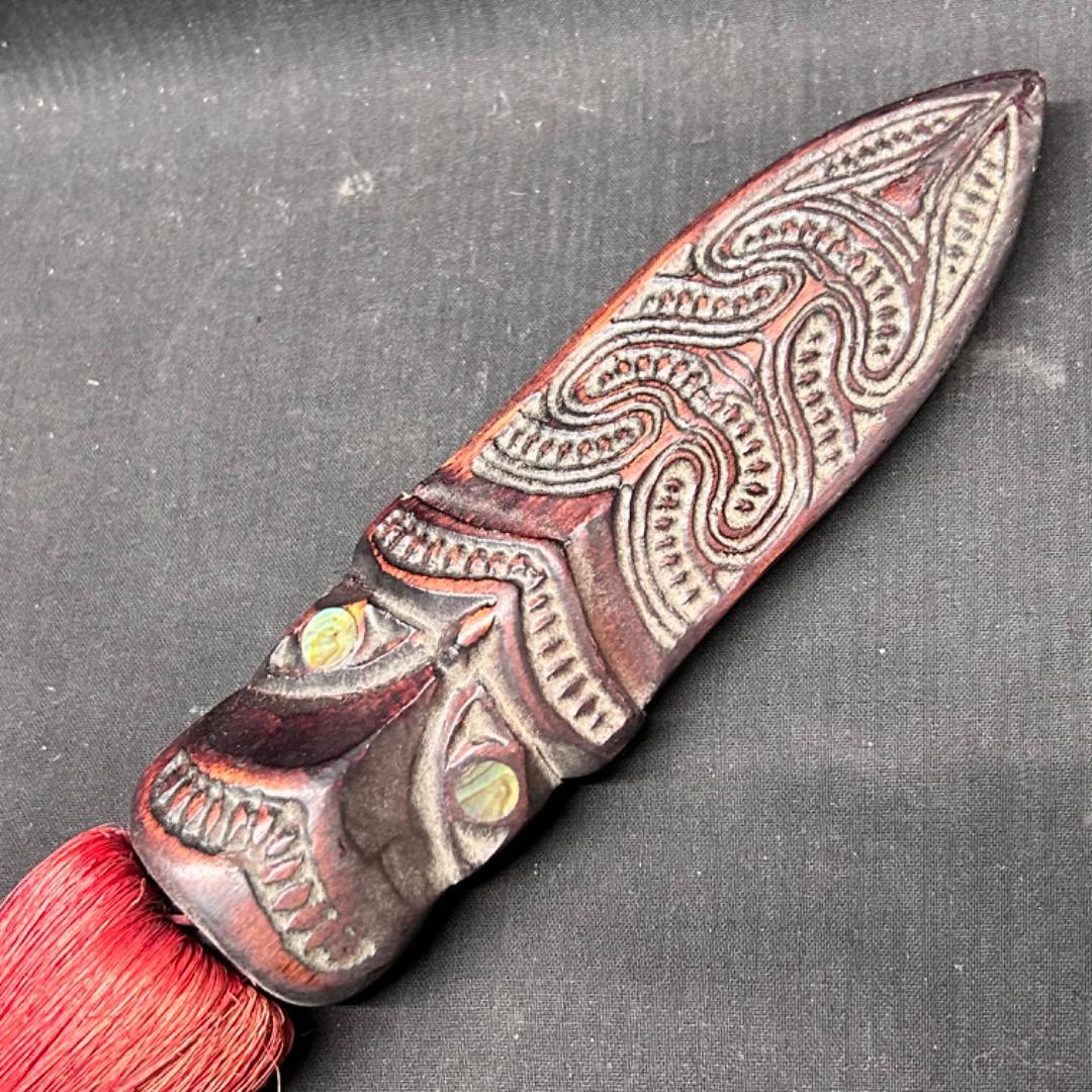 ▽※後右1105 アボリジニ 木製 槍 木彫り 彫刻 民族美術 部族 武具