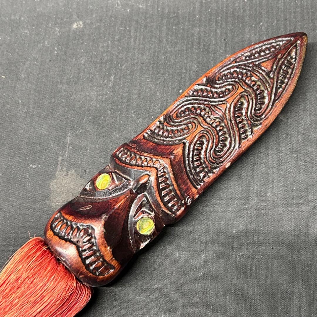 ▽※後右1105 アボリジニ 木製 槍 木彫り 彫刻 民族美術 部族 武具